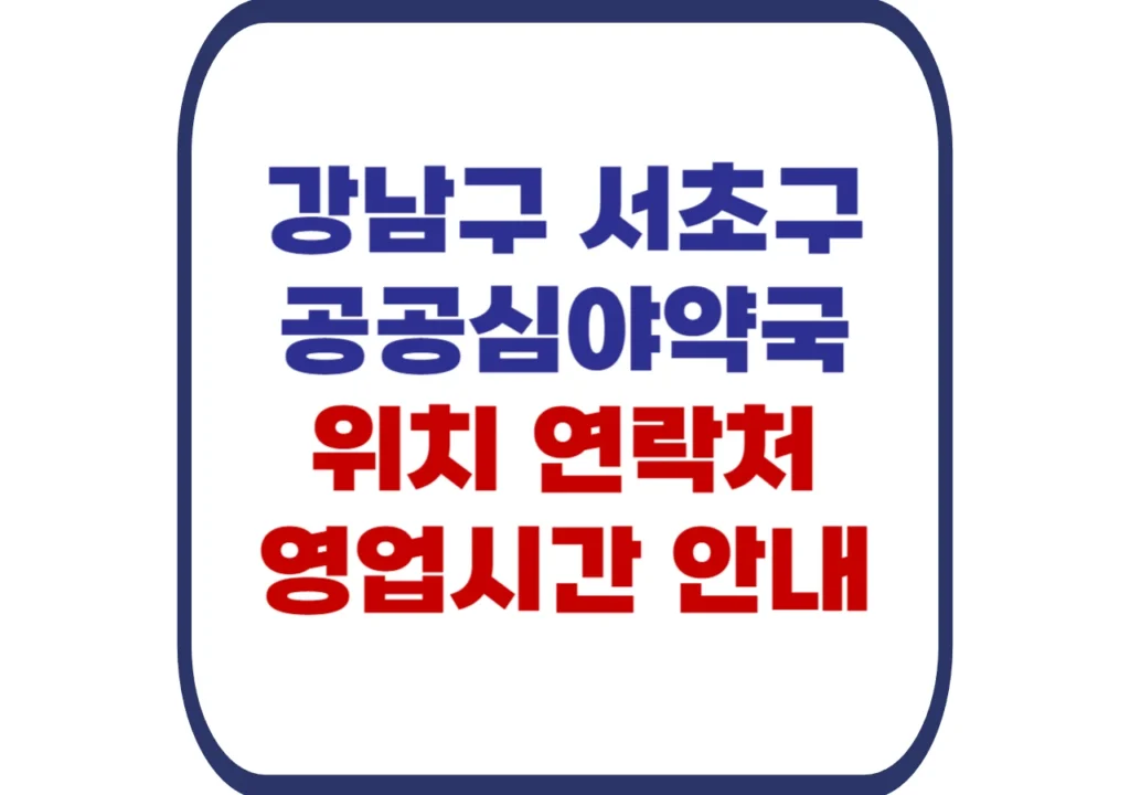 강남구-서초구-공공심야약국
