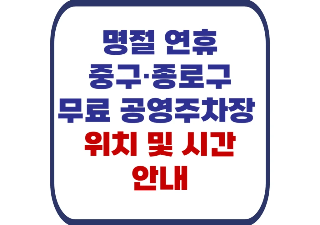 중구-종로구-공영주차장-이용